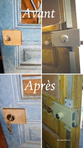 Remplacement d’une serrure sur une porte en bois ancienne