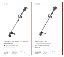 DEBROUSSAILLEUSES KRESS A BATTERIE