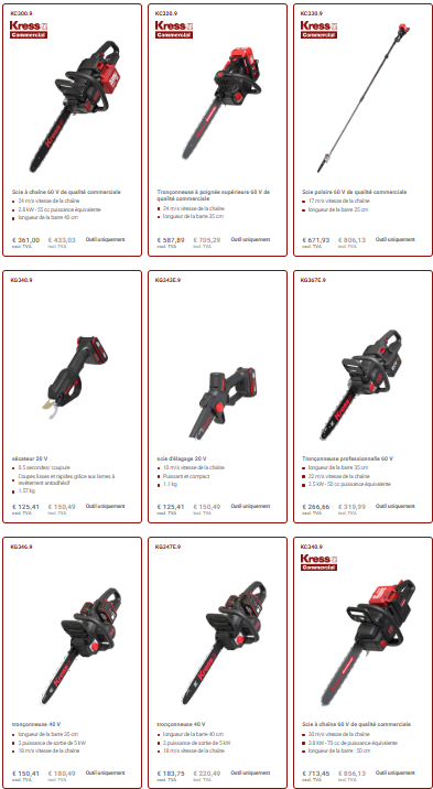 TRONCONNEUSES KRESS A BATTERIE