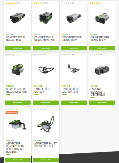 ACCESSOIRES EGO A BATTERIE
