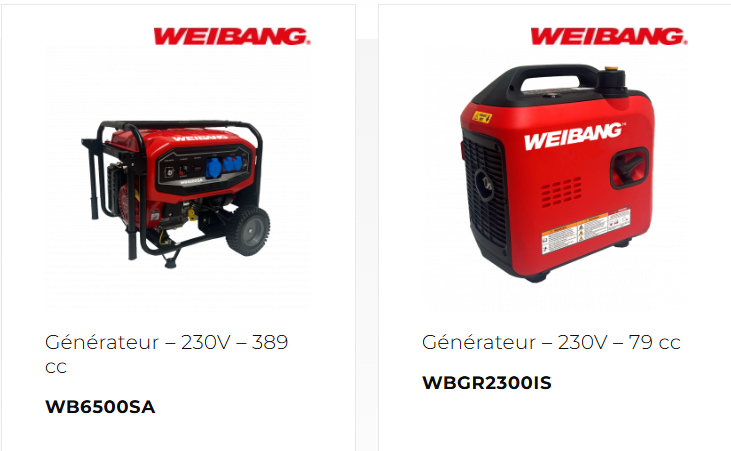 GROUPES ELECTROGENES WEIBANG